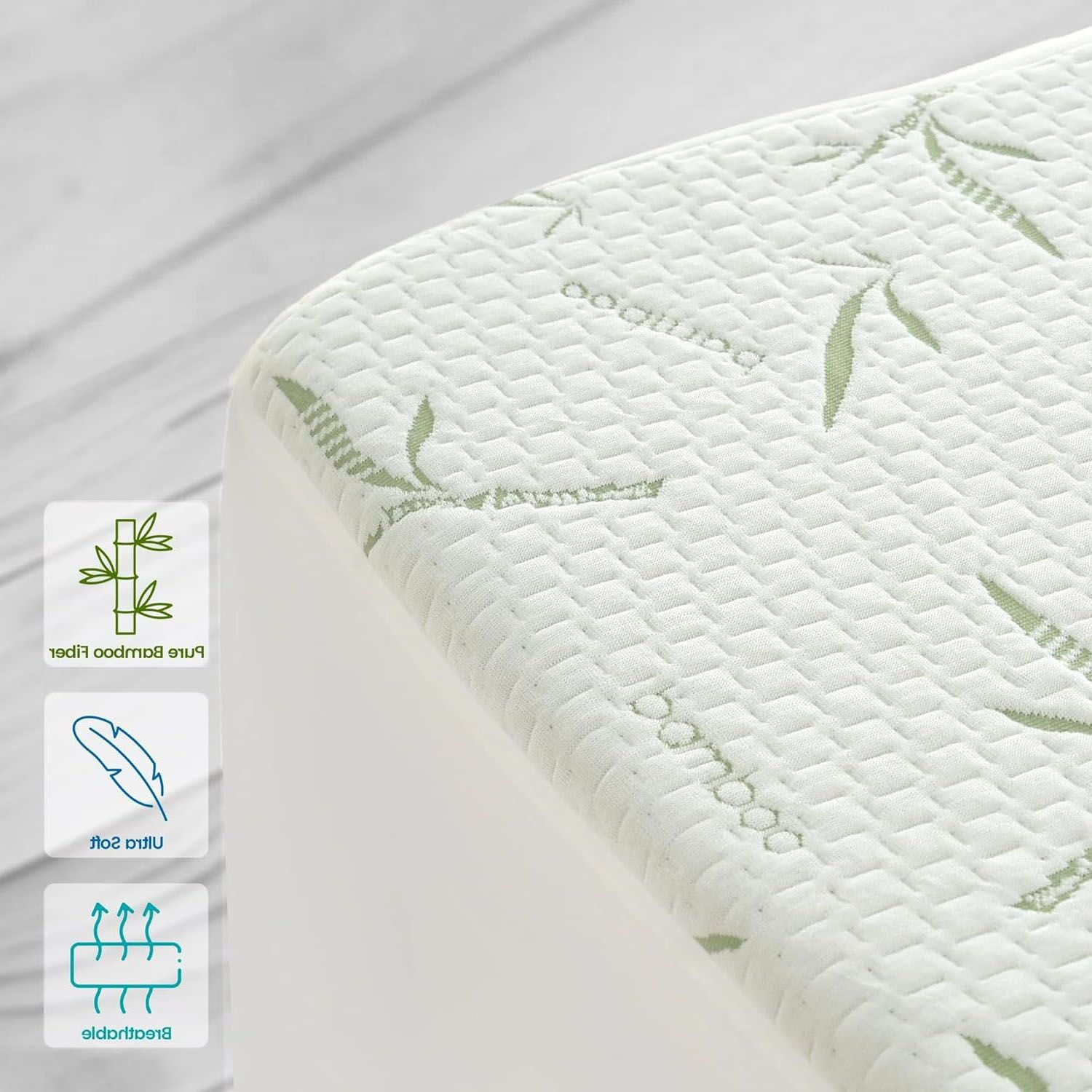 Waterproof Mattress Protector,Breathable Mattress Cover,3D Air Fabric Cooling Bed Pad Cover, Deep Pocket 40cm(King Single,Green) - Image 4