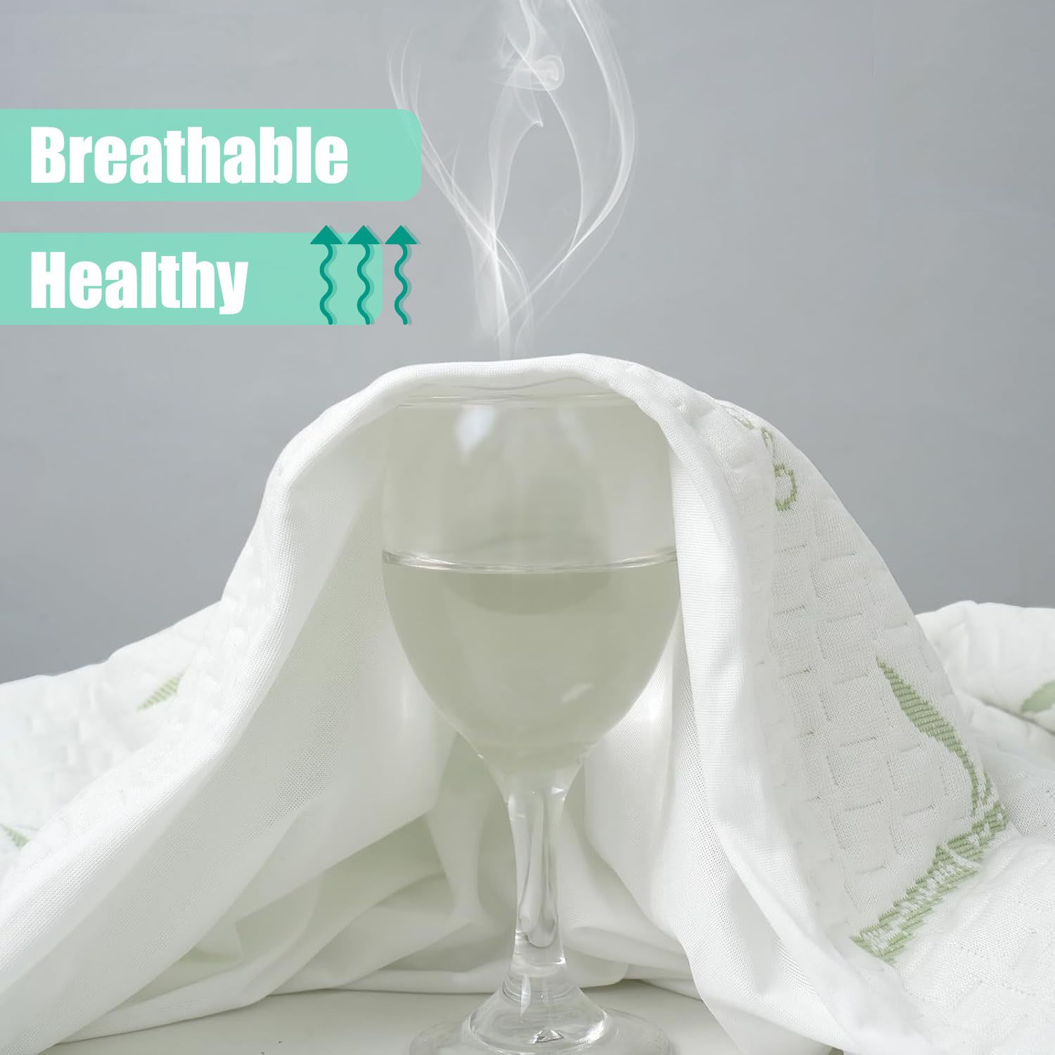 Waterproof Mattress Protector,Breathable Mattress Cover,3D Air Fabric Cooling Bed Pad Cover, Deep Pocket 40cm(Queen,Green) - Image 3