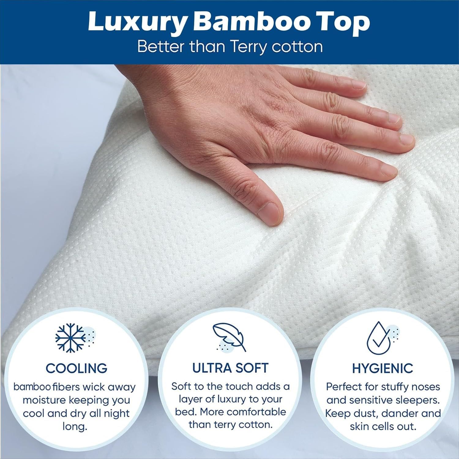 Waterproof Bamboo Pillow Protector Cover,100% Bug Water Proof Zippered Pillow Cases Body Size (1 Pack,Green,50cm x 150cm) - Image 6