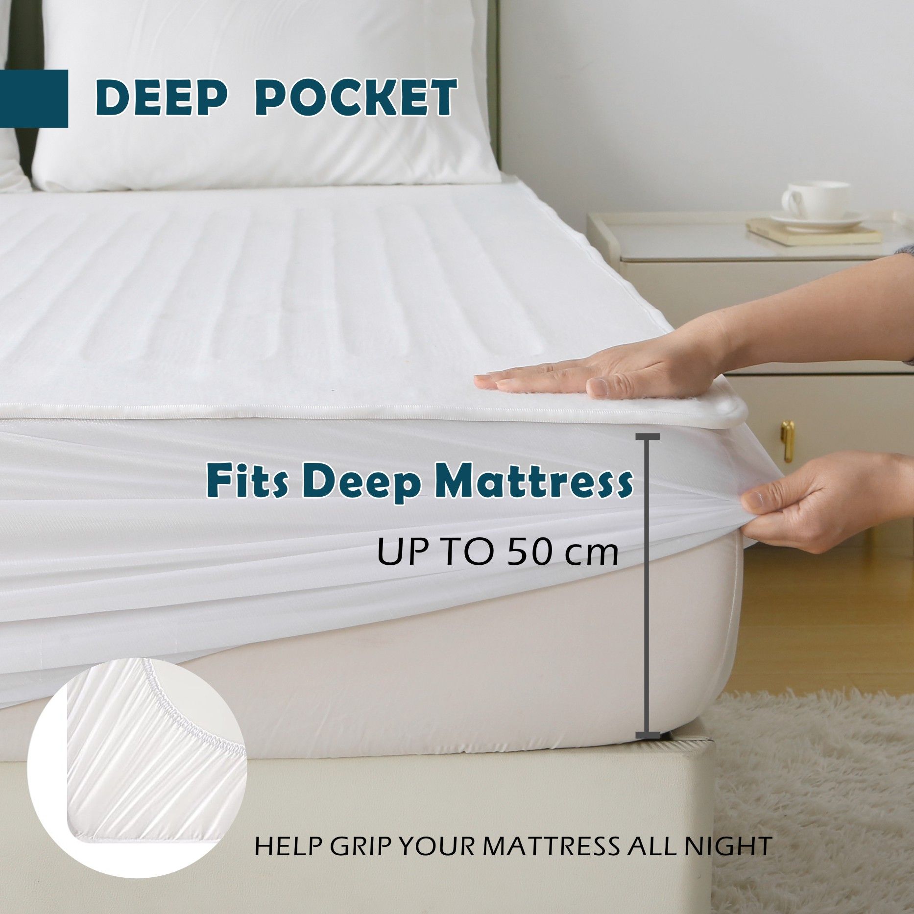 Heated Mattress Pad - Bedding Electric Blanket with 9 Heat Setting & 9-Hour Auto Off, Heated Mattress Pad-Machine Washable Fully Fitted Heating Pad with Overheat Protection , 800GSM Non Woven Fabric-fitted sheet cover(Queen) - Image 3