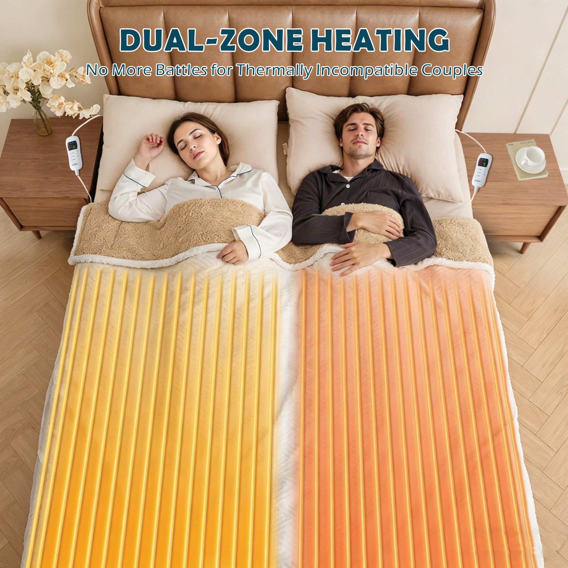 Heated Mattress Pad - Bedding Electric Blanket with 9 Heat Setting & 9-Hour Auto Off, Heated Mattress Pad-Machine Washable Fully Fitted Heating Pad with Overheat Protection , 800GSM Non Woven Fabric-fitted sheet cover(Super King) - Image 2