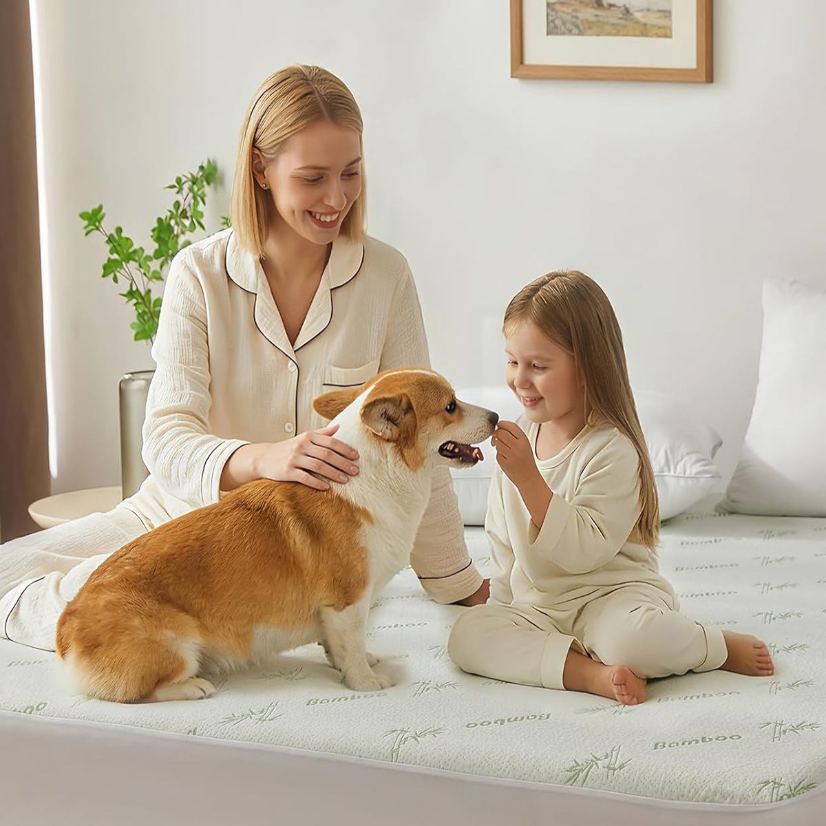 Bamboo Mattress Protector,Breathable Waterproof Mattress Cover,3D Air Fabric Cooling Bed Pad Cover, Deep Pocket 40cm(Queen,Green) - Image 7