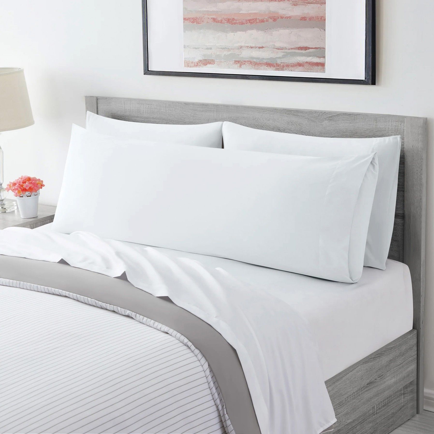 Ultra Soft Microfiber Body Pillow Cover/Pillowcases with Envelope-style pocket (50cm x 150cm Body Pillow Cover,white ) - Image 1