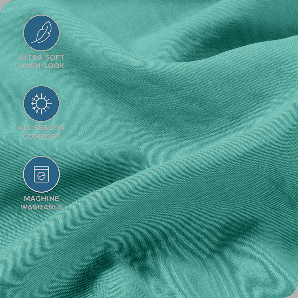 Hotel Quality Fitted Sheet - 1 Piece Fitted Sheet  -Breathable Bedding - Wrinkle, Fade, Stain Resistant- 16inch/40cm Deep Pocket Fitted Bed Sheet-Wrinkle and Fade Resistant,(Biscay blue,Queen) - Image 5