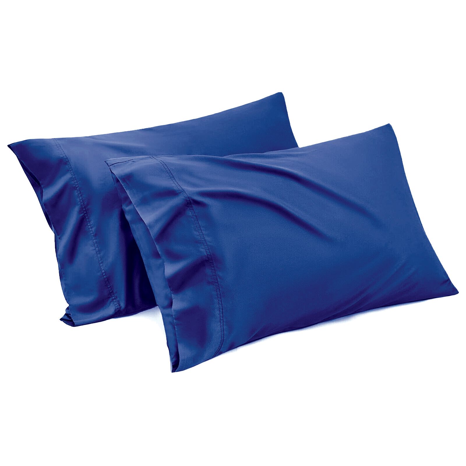1000TC Ultra Soft Microfiber Pillowcases,Pair of Standard Pillow Covers,（navy, Standard Size, 48x74 cm) - Image 1