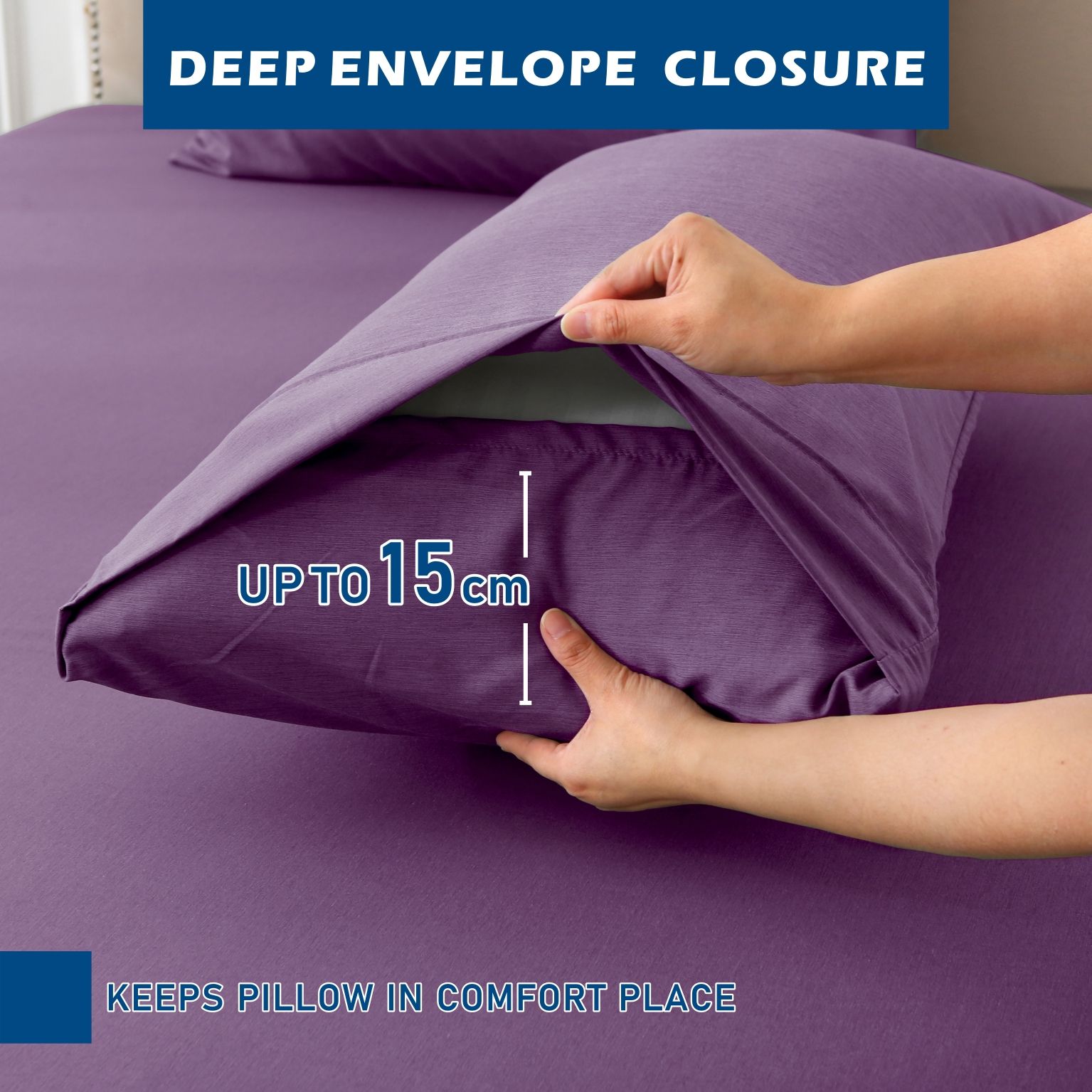4 Piece Hotel Bamboo Cooling Sheet Set -Ultra Soft 2000TC Breathable Bed Sheets Set with 37 Centimetre Deep Pocket-Cooling Sheets for Hot Sleepers(Purple,Double) - Image 5