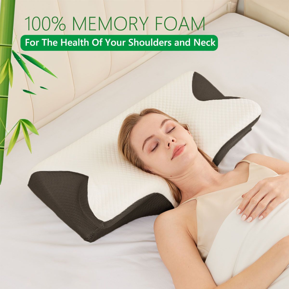 Cervical Neck Pillow for Neck Pain Relief, 2 in 1 Ergonomic Orthopedic Bed Pillow for Sleeping, Memory Foam Pillows for Side, Back & Stomach Sleepers with Removable Pillowcase - Image 1