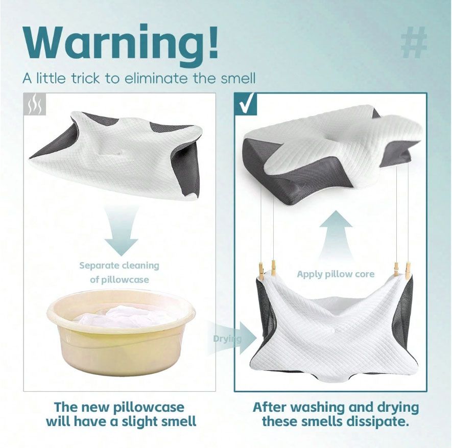 Cervical Neck Pillow for Neck Pain Relief, 2 in 1 Ergonomic Orthopedic Bed Pillow for Sleeping, Memory Foam Pillows for Side, Back & Stomach Sleepers with Removable Pillowcase - Image 4