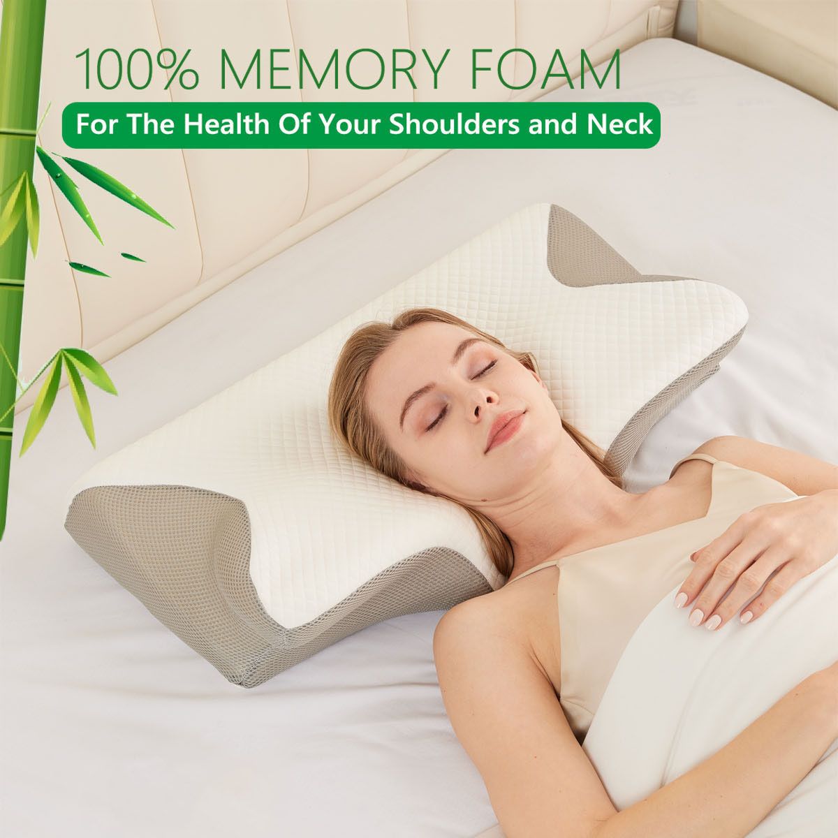 Cervical Neck Pillow for Neck Pain Relief, 2 in 1 Ergonomic Orthopedic Bed Pillow for Sleeping, Memory Foam Pillows for Side, Back & Stomach Sleepers with Removable Pillowcase - Image 1