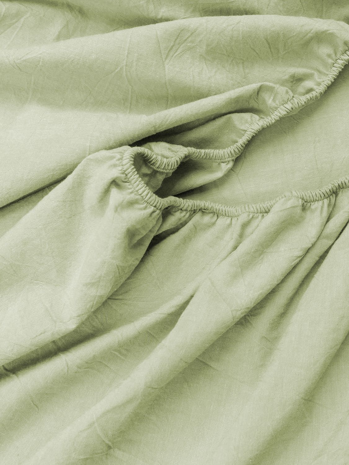 100% Cotton Fitted Sheet - Super Soft 40cm Deep Pocket Bottom Sheets - White Elastic Sheet（Queen,Green beans) - Image 4
