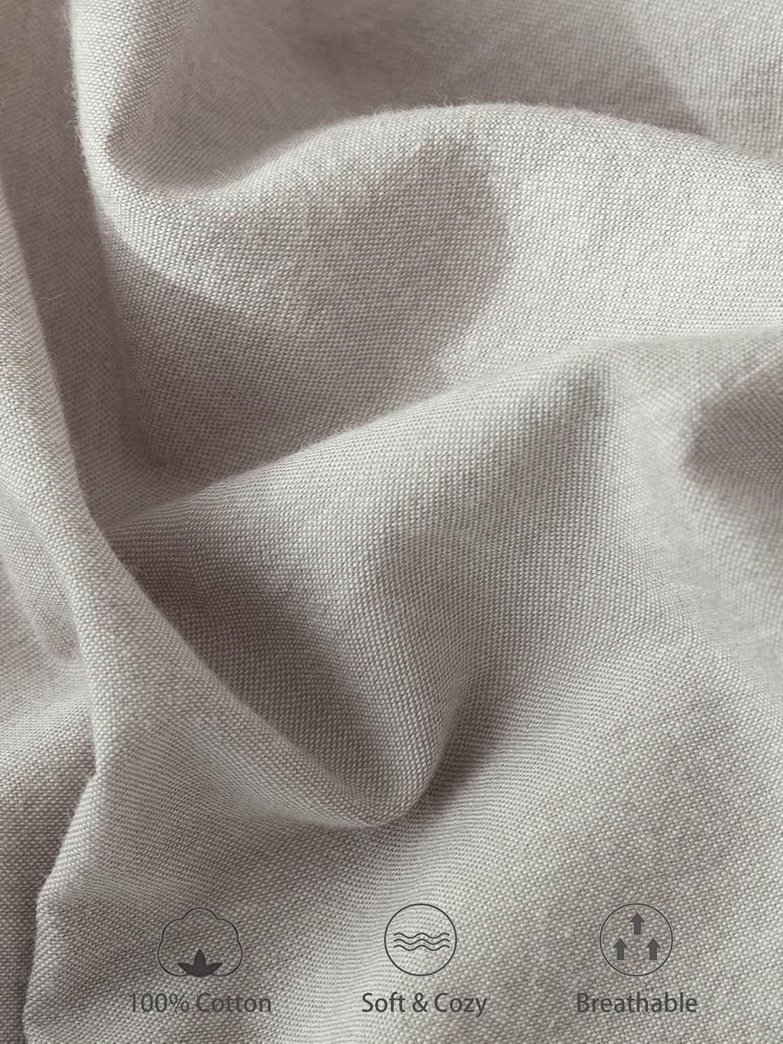 100% Cotton Fitted Sheet - Super Soft 40cm Deep Pocket Bottom Sheets - White Elastic Sheet（Queen,Grey) - Image 5