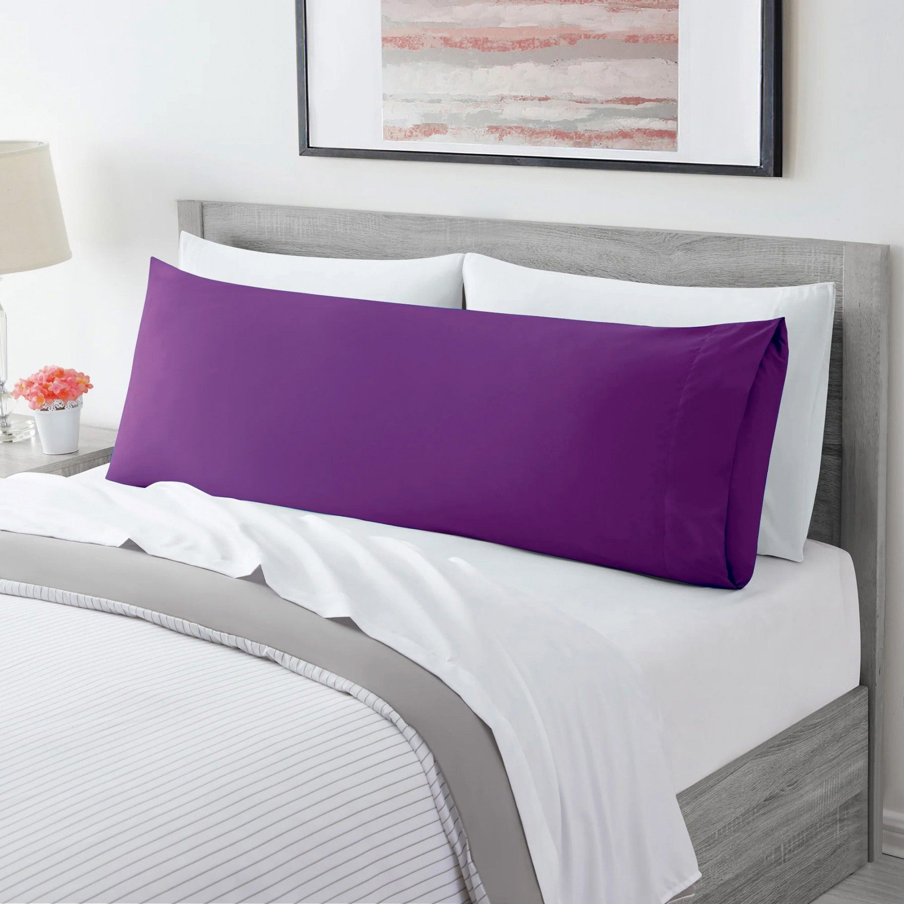 Ultra Soft Microfiber Body Pillow Cover/Pillowcases with Envelope-style pocket (50cm x 150cm Body Pillow Cover,purple ) - Image 1