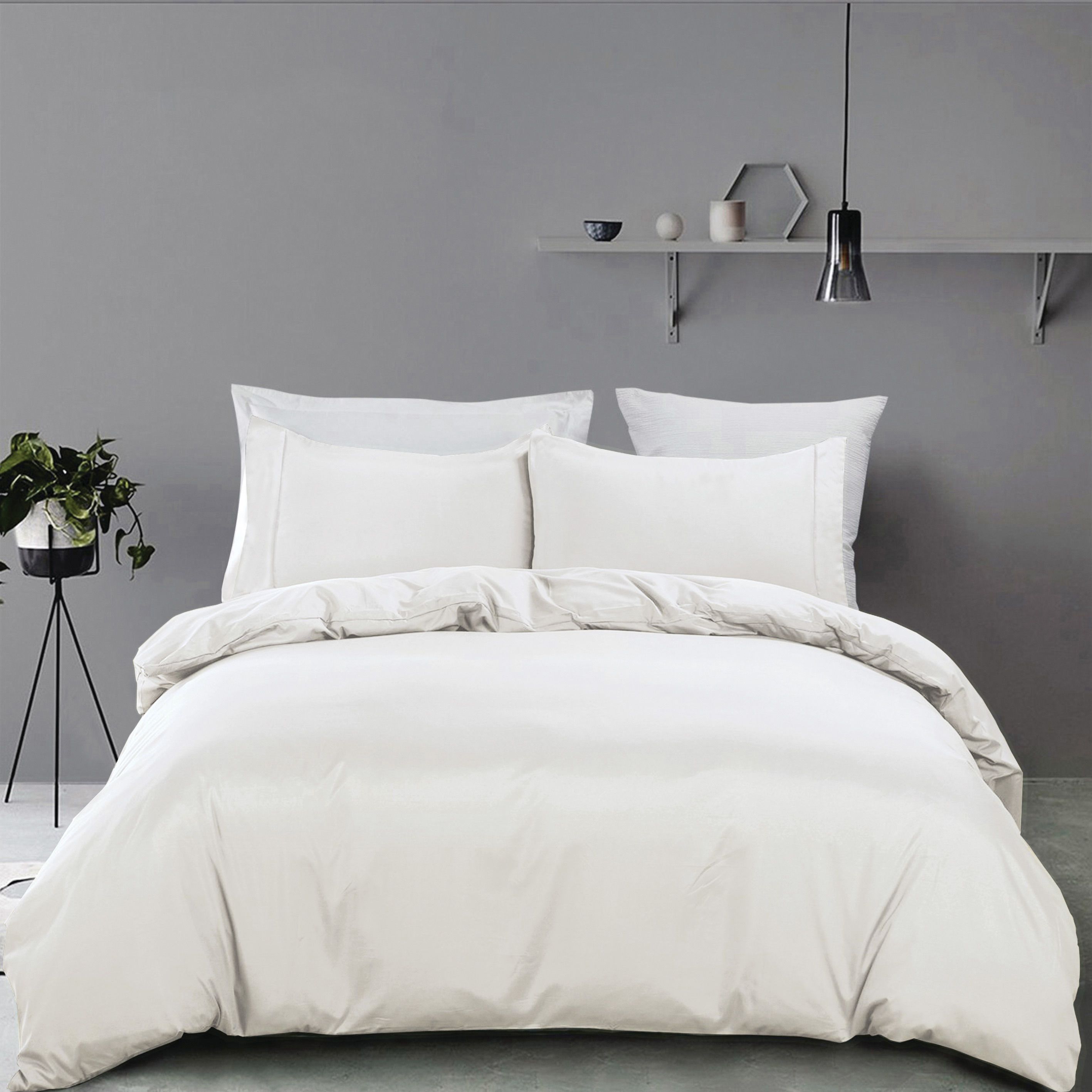 3 Piece Hotel Soft Microfiber Quilt Cover Set-2000TC Duvet/Donna Cover Set & Pillowcases -1 Quilt Cover Zipper Closure & 1 x Pillowcases-Breathable Bedding - Wrinkle, Fade, Stain Resistant(Raw white,Double) - Image 6