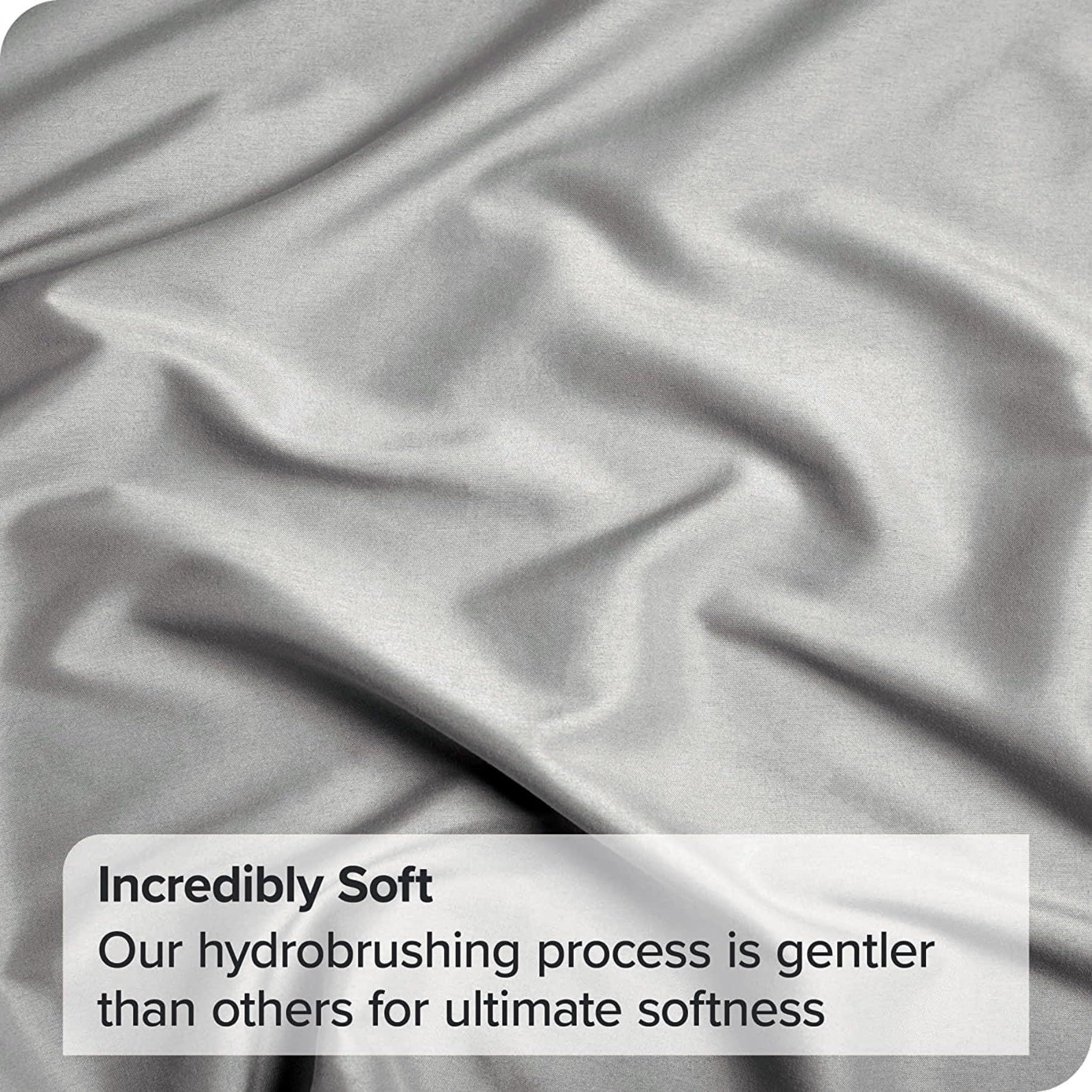 3 Piece Fitted Sheet Set- Fitted Sheet & Pillowcases -Breathable Bedding - Wrinkle, Fade, Stain Resistant- 40cm Deep Pocket Fitted Bed Sheet Set(Silver-gray,Double) - Image 7
