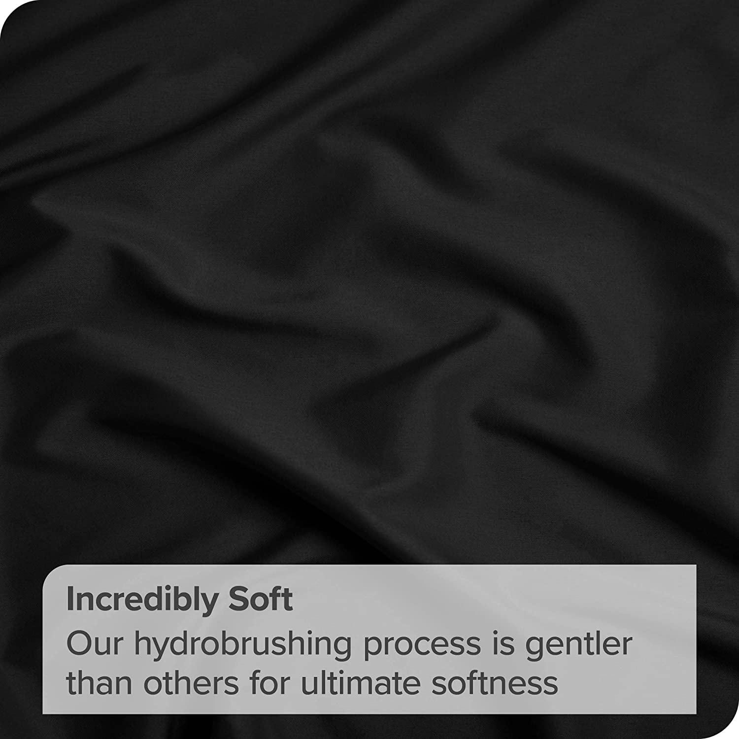 4 Piece Bed Sheet Set- Bedding Sheets & Pillowcases -Breathable Bedding - Wrinkle, Fade, Stain Resistant-Deep Pocket Flat Fitted Bed Sheet Set(Black,Double) - Image 4