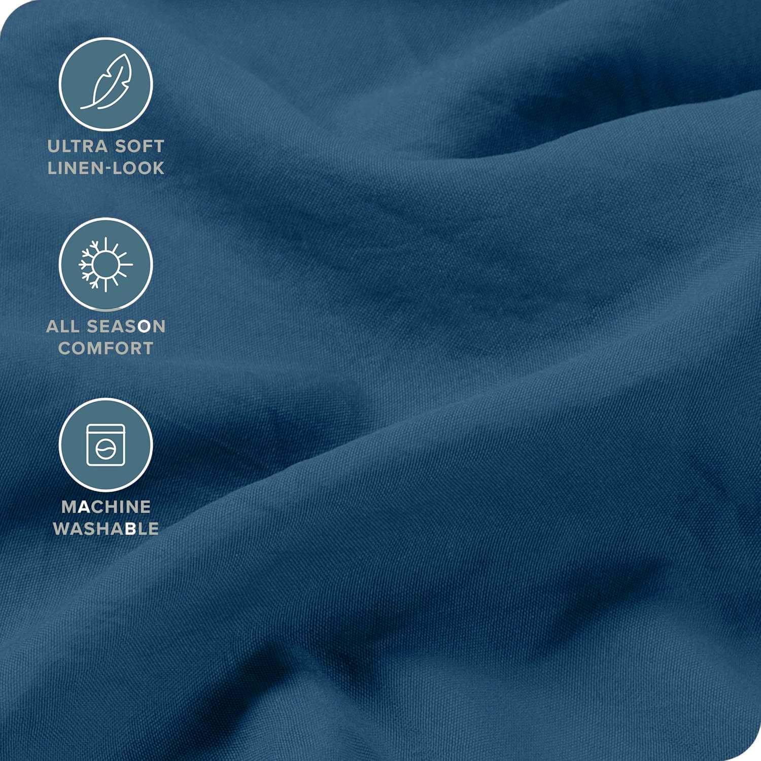 Hotel Quality Fitted Sheet - 1 Piece Fitted Sheet  -Breathable Bedding - Wrinkle, Fade, Stain Resistant- 16inch/40cm Deep Pocket Fitted Bed Sheet-Wrinkle and Fade Resistant,(Navy,Double) - Image 5