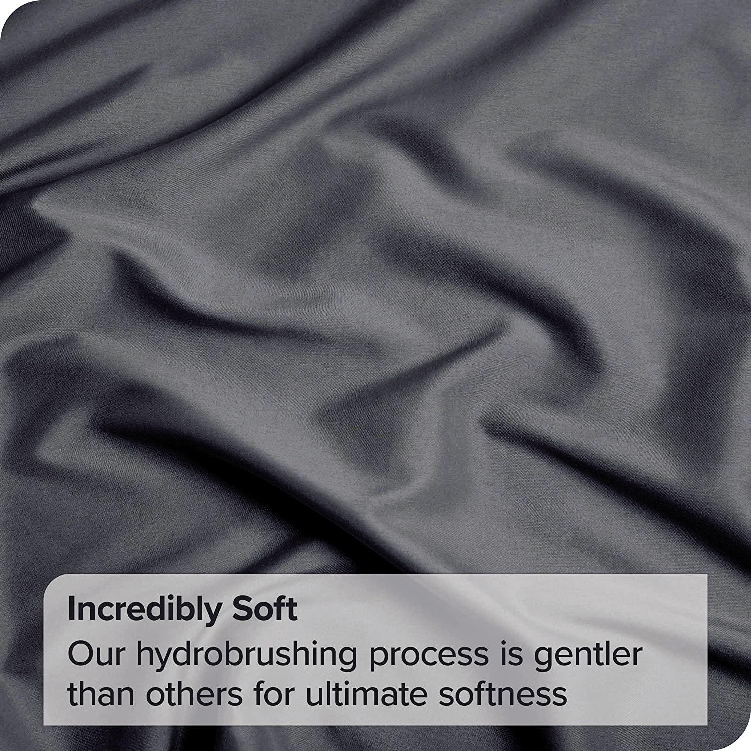 Hotel Quality Fitted Sheet - 1 Piece Fitted Sheet  -Breathable Bedding - Wrinkle, Fade, Stain Resistant- 16inch/40cm Deep Pocket Fitted Bed Sheet-Wrinkle and Fade Resistant,(Dark gray,Double) - Image 4