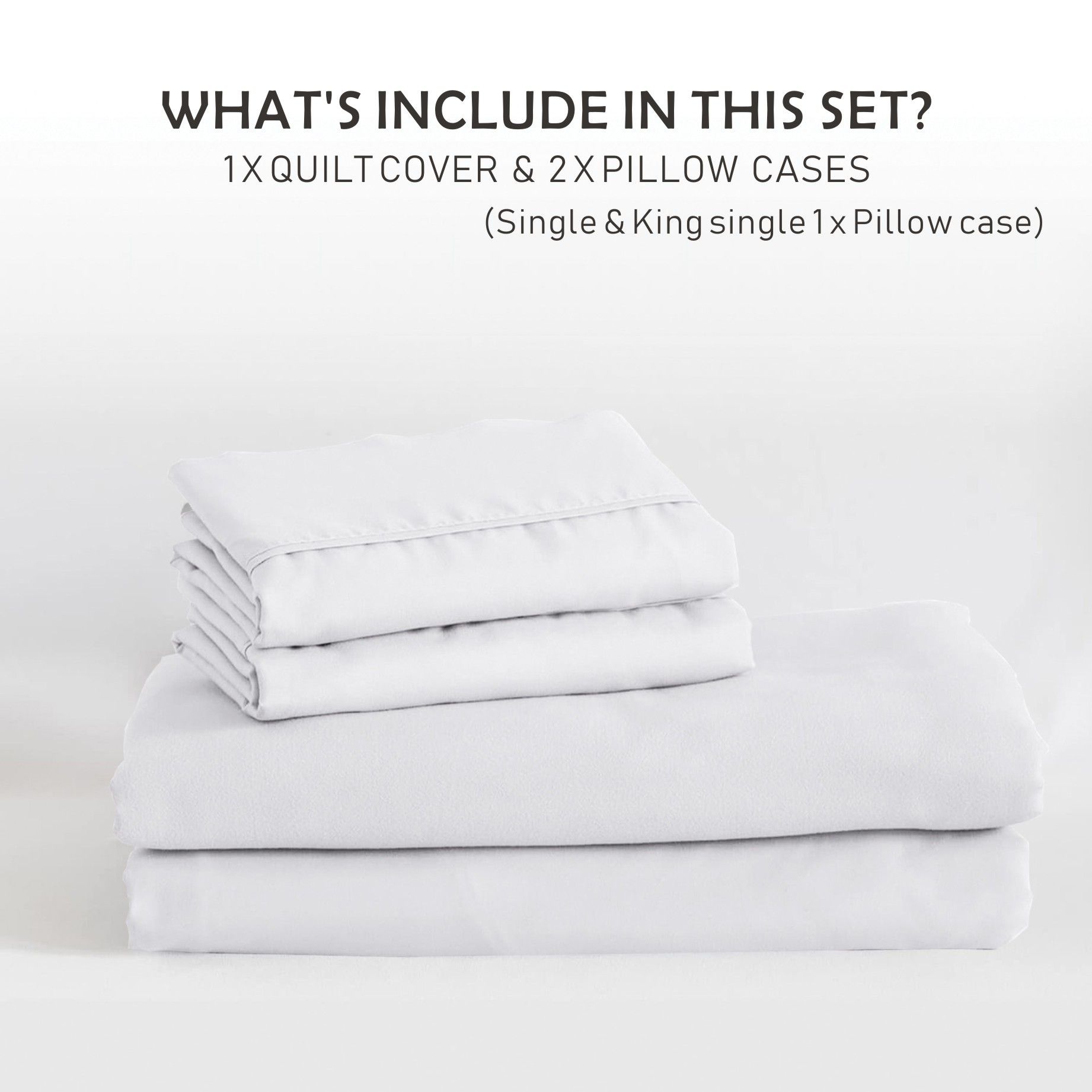 3 Piece Hotel Soft Microfiber Quilt Cover Set-2000TC Duvet/Donna Cover Set & Pillowcases -1 Quilt Cover Zipper Closure & 1 x Pillowcases-Breathable Bedding - Wrinkle, Fade, Stain Resistant(White,King) - Image 6