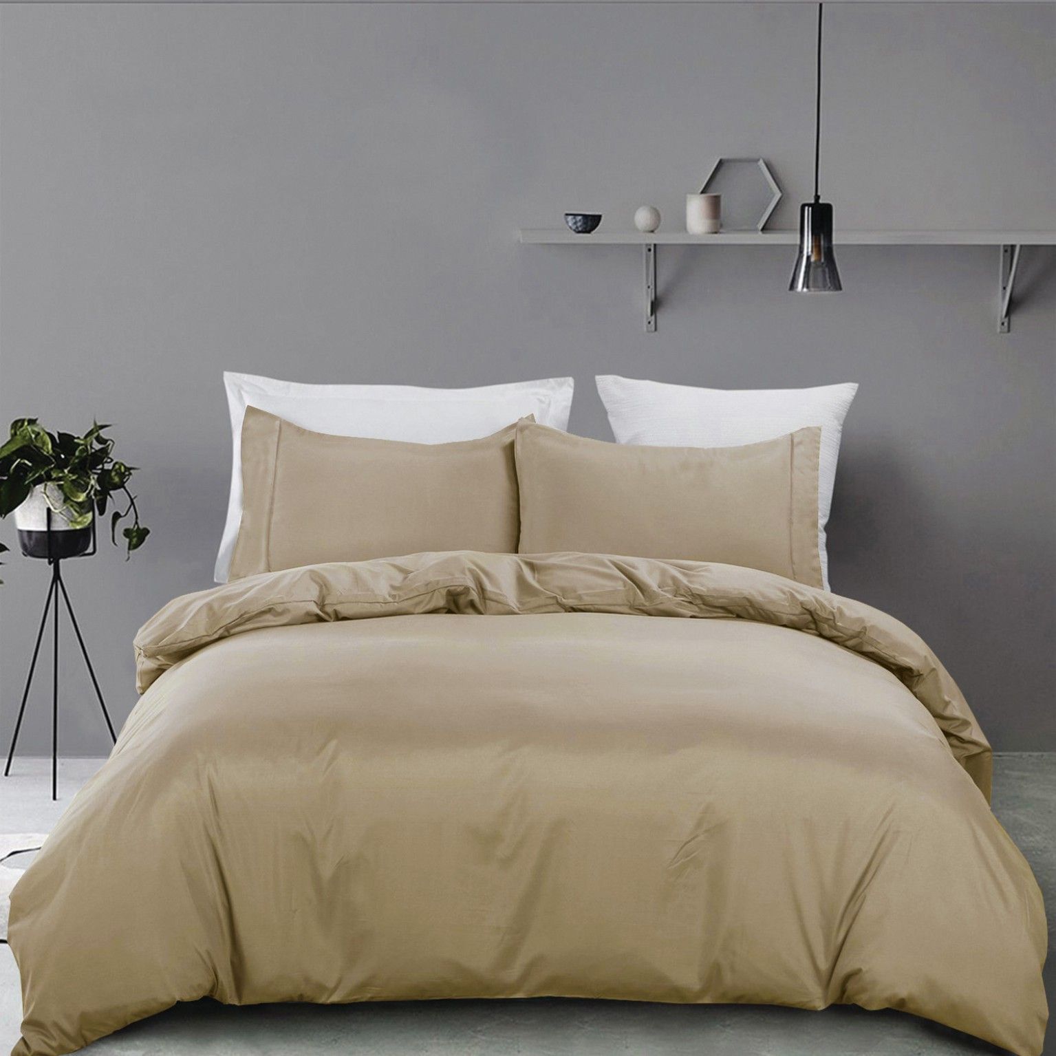3 Piece Hotel Soft Microfiber Quilt Cover Set-2000TC Duvet/Donna Cover Set & Pillowcases -1 Quilt Cover Zipper Closure & 1 x Pillowcases-Breathable Bedding - Wrinkle, Fade, Stain Resistant(Camel Beige,King) - Image 7