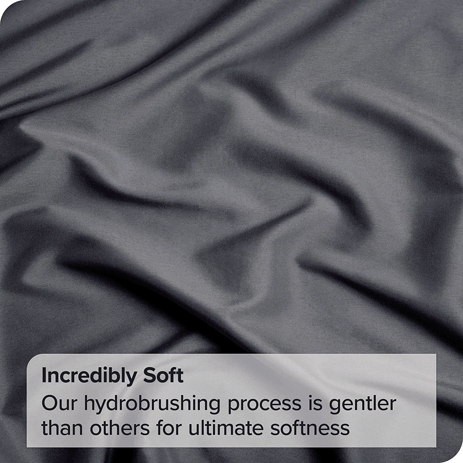 4 Piece Bed Sheet Set- Bedding Sheets & Pillowcases -Breathable Bedding - Wrinkle, Fade, Stain Resistant-Deep Pocket Flat Fitted Bed Sheet Set(Dark gray,King) - Image 4