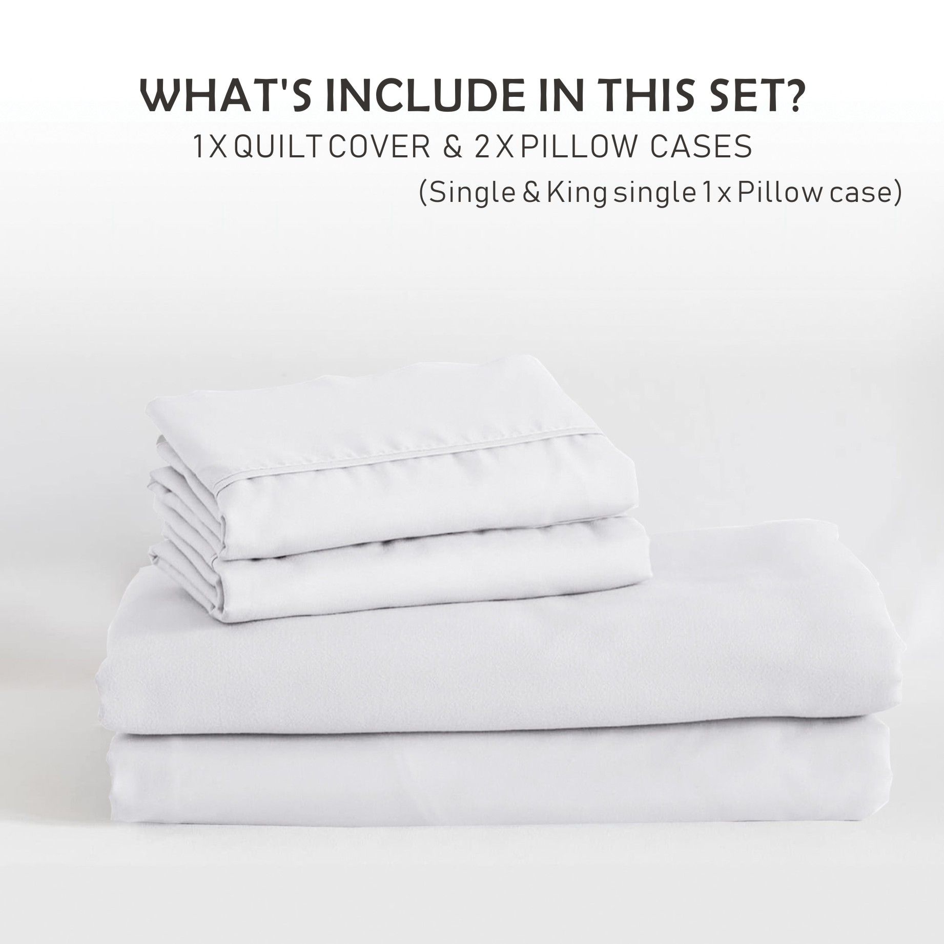 3 Piece Hotel Soft Microfiber Quilt Cover Set-2000TC Duvet/Donna Cover Set & Pillowcases -1 Quilt Cover Zipper Closure & 1 x Pillowcases-Breathable Bedding - Wrinkle, Fade, Stain Resistant(White,Queen) - Image 6