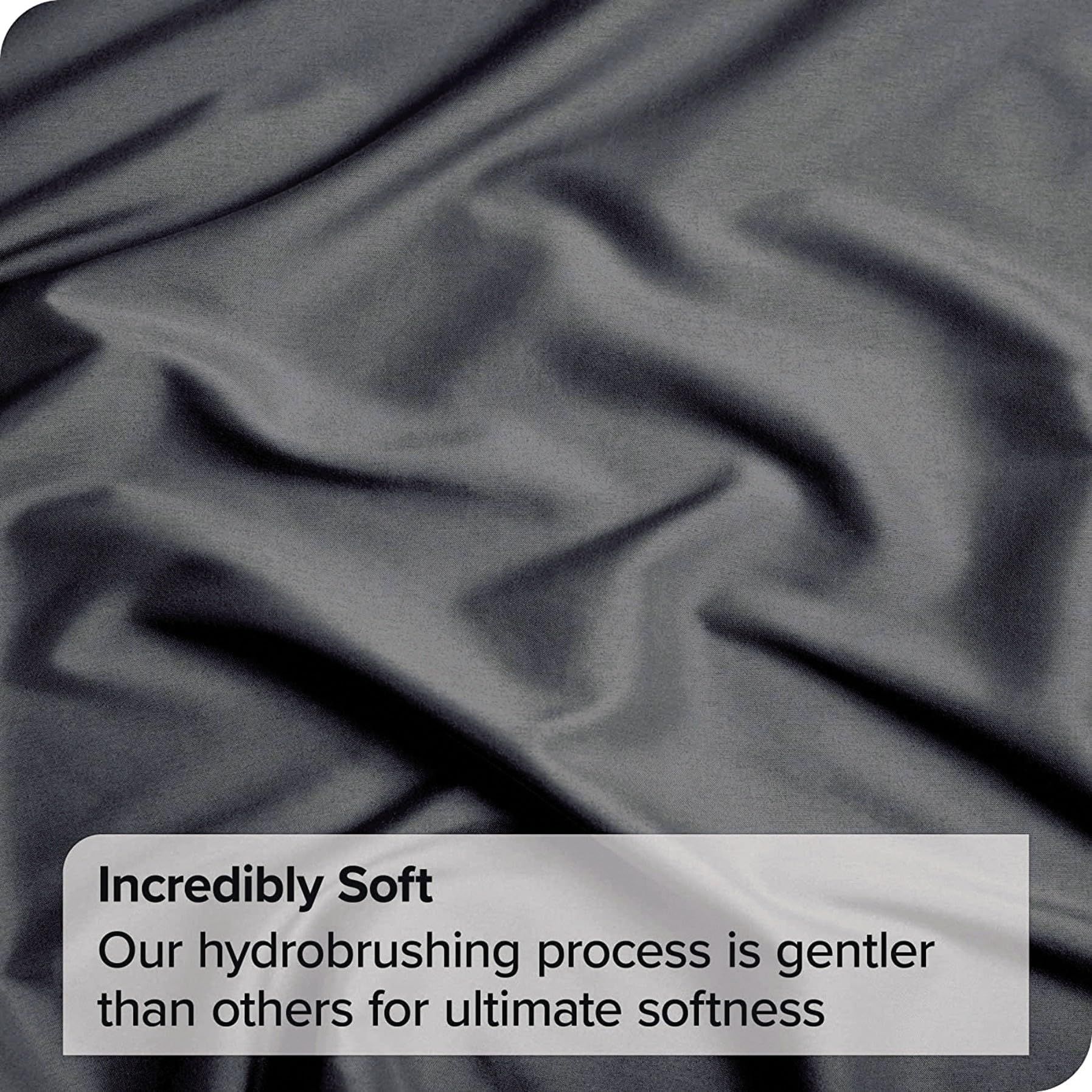 3 Piece Fitted Sheet Set- Fitted Sheet & Pillowcases -Breathable Bedding - Wrinkle, Fade, Stain Resistant- 40cm Deep Pocket Fitted Bed Sheet Set(Dark gray,Queen) - Image 8