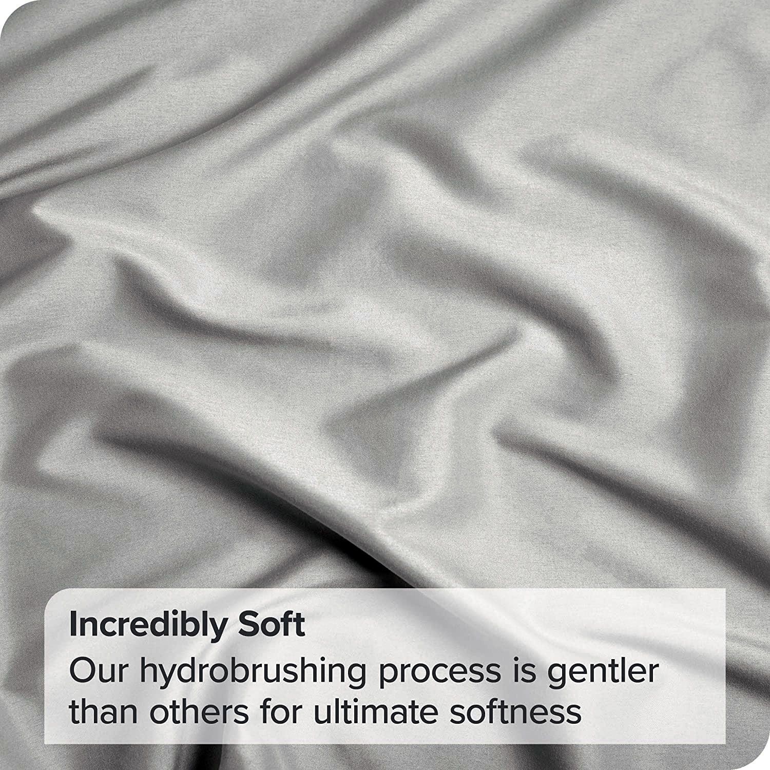 4 Piece Bed Sheet Set- Bedding Sheets & Pillowcases -Breathable Bedding - Wrinkle, Fade, Stain Resistant-Deep Pocket Flat Fitted Bed Sheet Set(Silver-gray,Queen) - Image 4