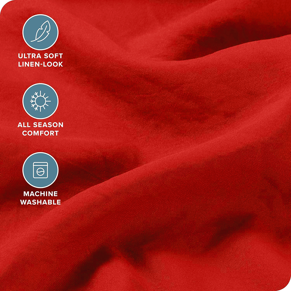 Hotel Quality Fitted Sheet - 1 Piece Fitted Sheet  -Breathable Bedding - Wrinkle, Fade, Stain Resistant- 16inch/40cm Deep Pocket Fitted Bed Sheet-Wrinkle and Fade Resistant,(Red,Queen) - Image 5