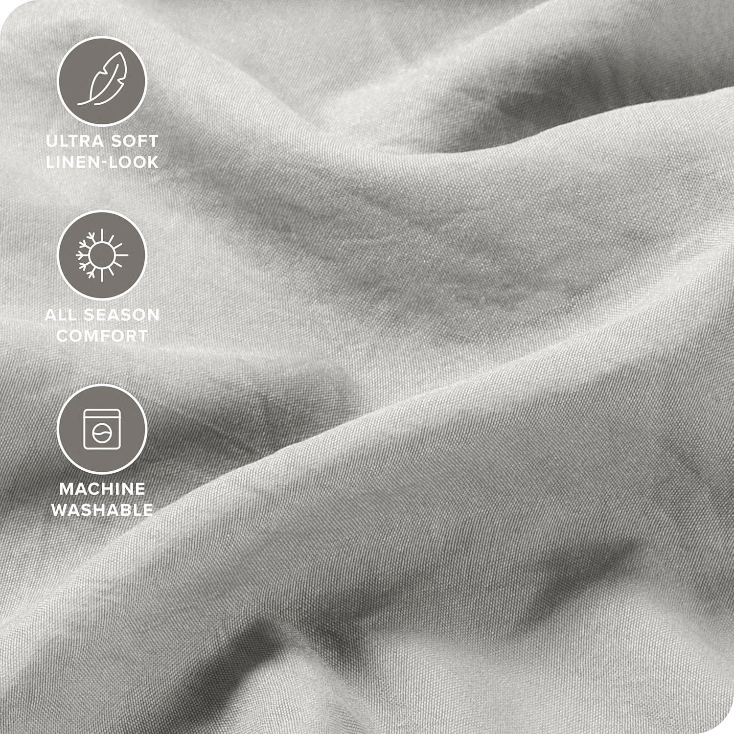 Hotel Quality Fitted Sheet - 1 Piece Fitted Sheet  -Breathable Bedding - Wrinkle, Fade, Stain Resistant- 16inch/40cm Deep Pocket Fitted Bed Sheet-Wrinkle and Fade Resistant,(Silver-gray,Queen) - Image 5