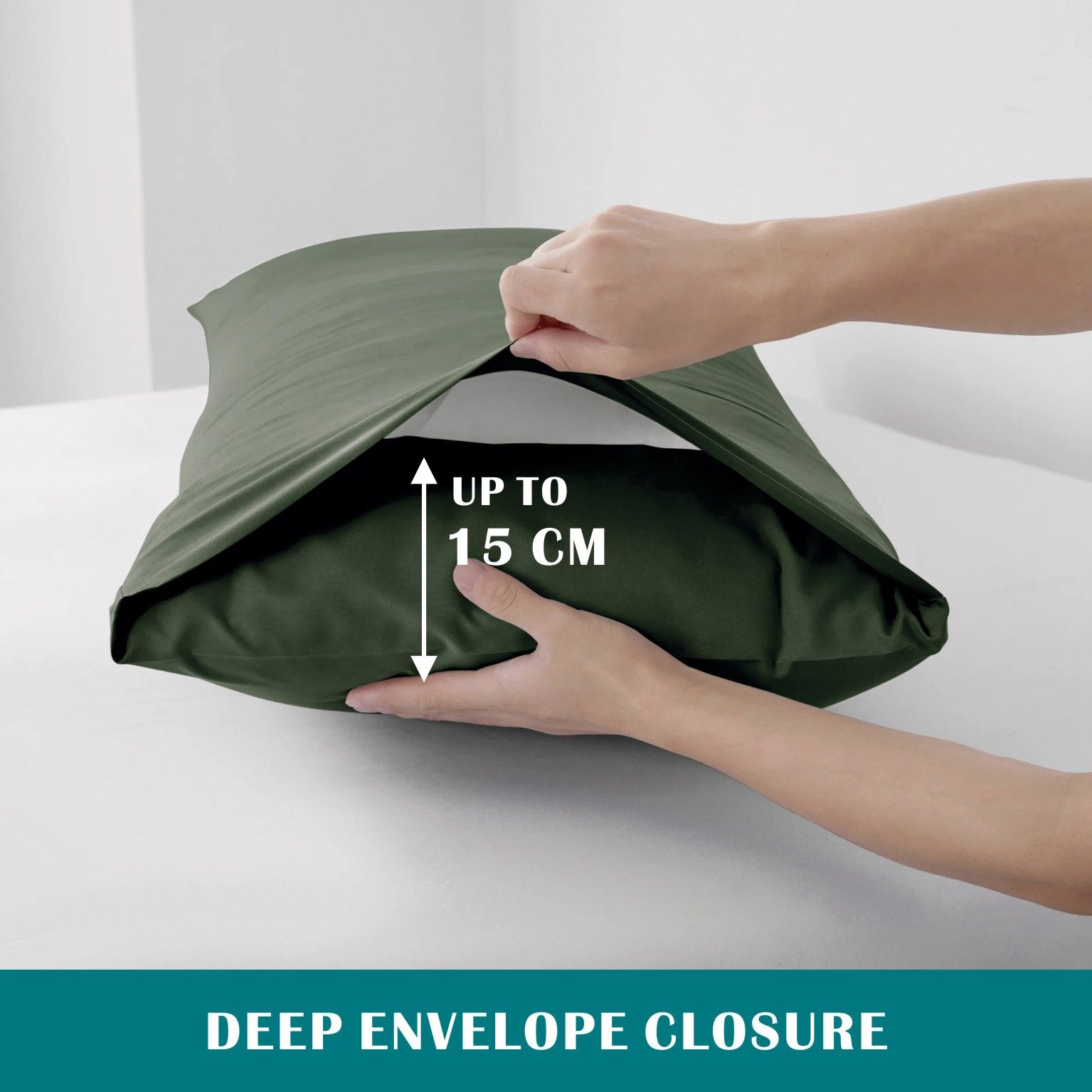 2 Piece Hotel Soft Microfiber Quilt Cover Set-2000TC Duvet/Donna Cover Set & Pillowcases -1 Quilt Cover Zipper Closure & 1 x Pillowcases-Breathable Bedding - Wrinkle, Fade, Stain Resistant(Olive green,Single) - Image 5