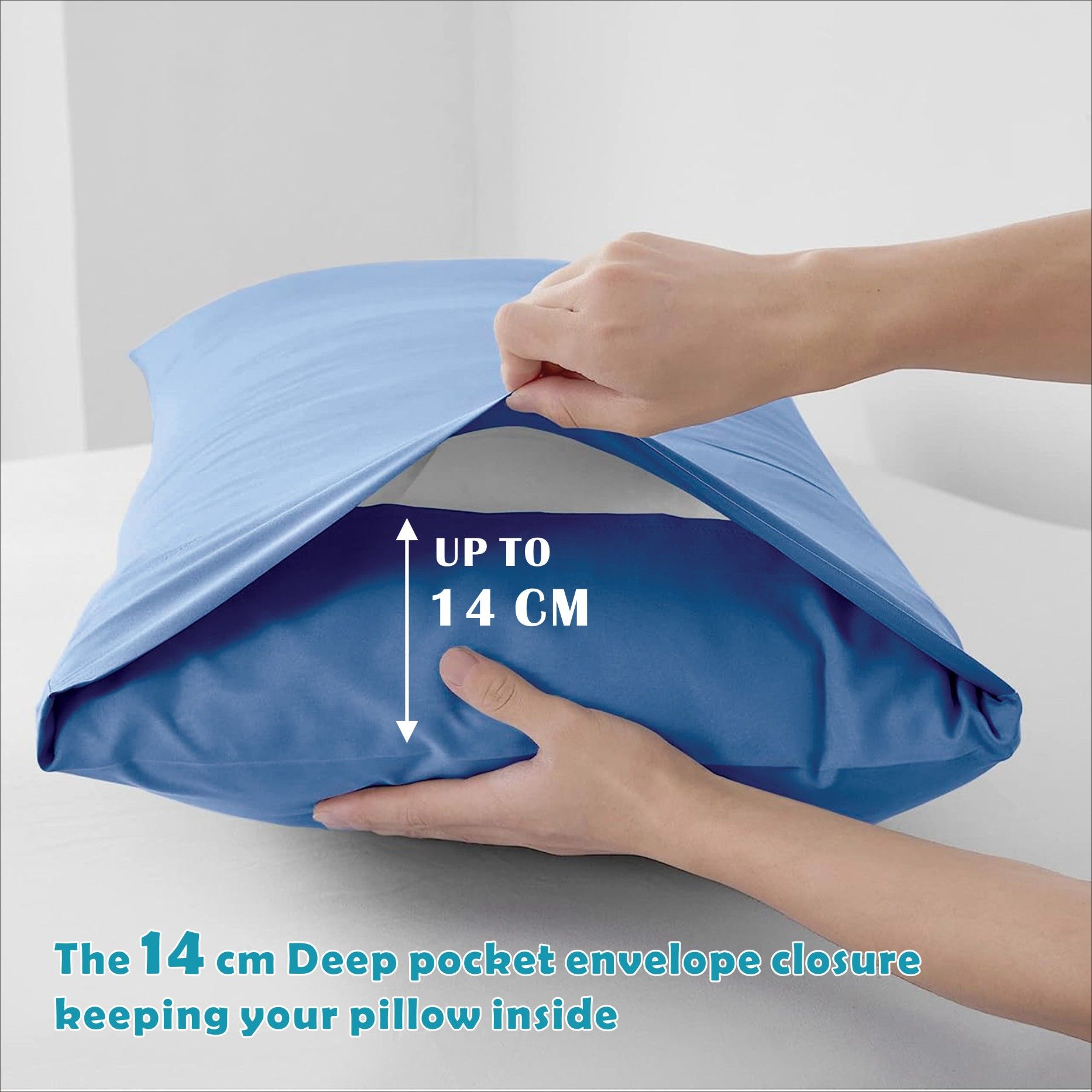 3 Piece Bed Sheet Set- Bedding Sheets & Pillowcases -Breathable Bedding - Wrinkle, Fade, Stain Resistant-Deep Pocket Flat Fitted Bed Sheet Set(Ocean,Single) - Image 4