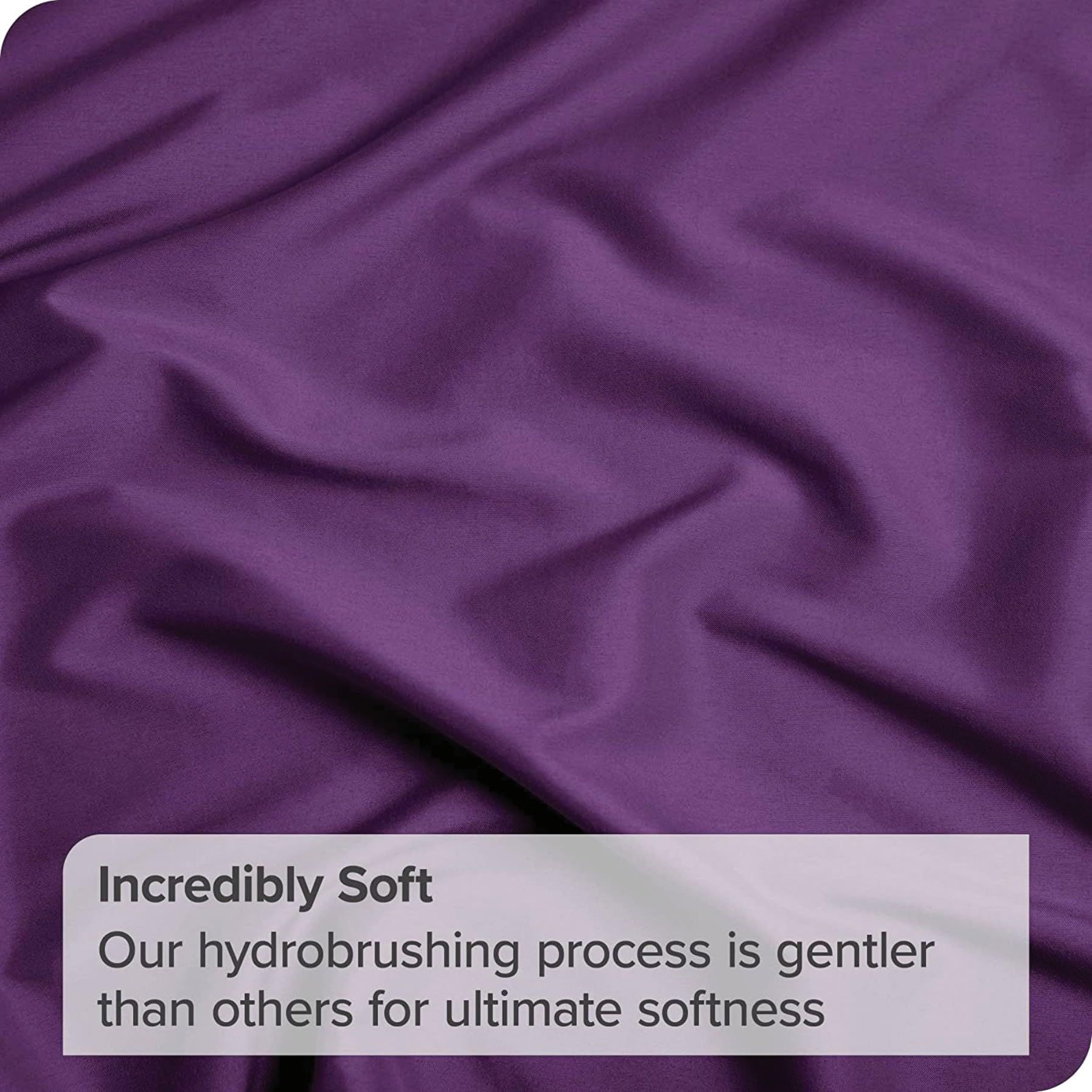 3 Piece Fitted Sheet Set- Fitted Sheet & Pillowcases -Breathable Bedding - Wrinkle, Fade, Stain Resistant- 40cm Deep Pocket Fitted Bed Sheet Set(Purple,Super King) - Image 8