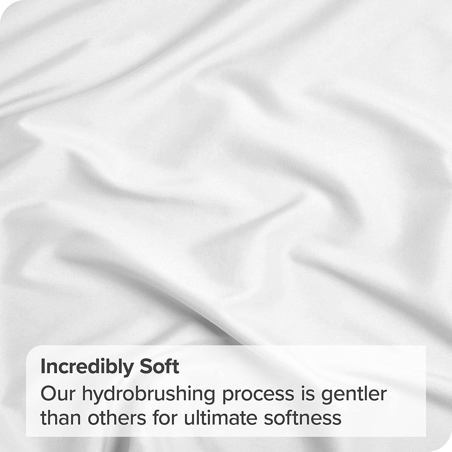 4 Piece Bed Sheet Set- Bedding Sheets & Pillowcases -Breathable Bedding - Wrinkle, Fade, Stain Resistant-Deep Pocket Flat Fitted Bed Sheet Set(White,Super King) - Image 3