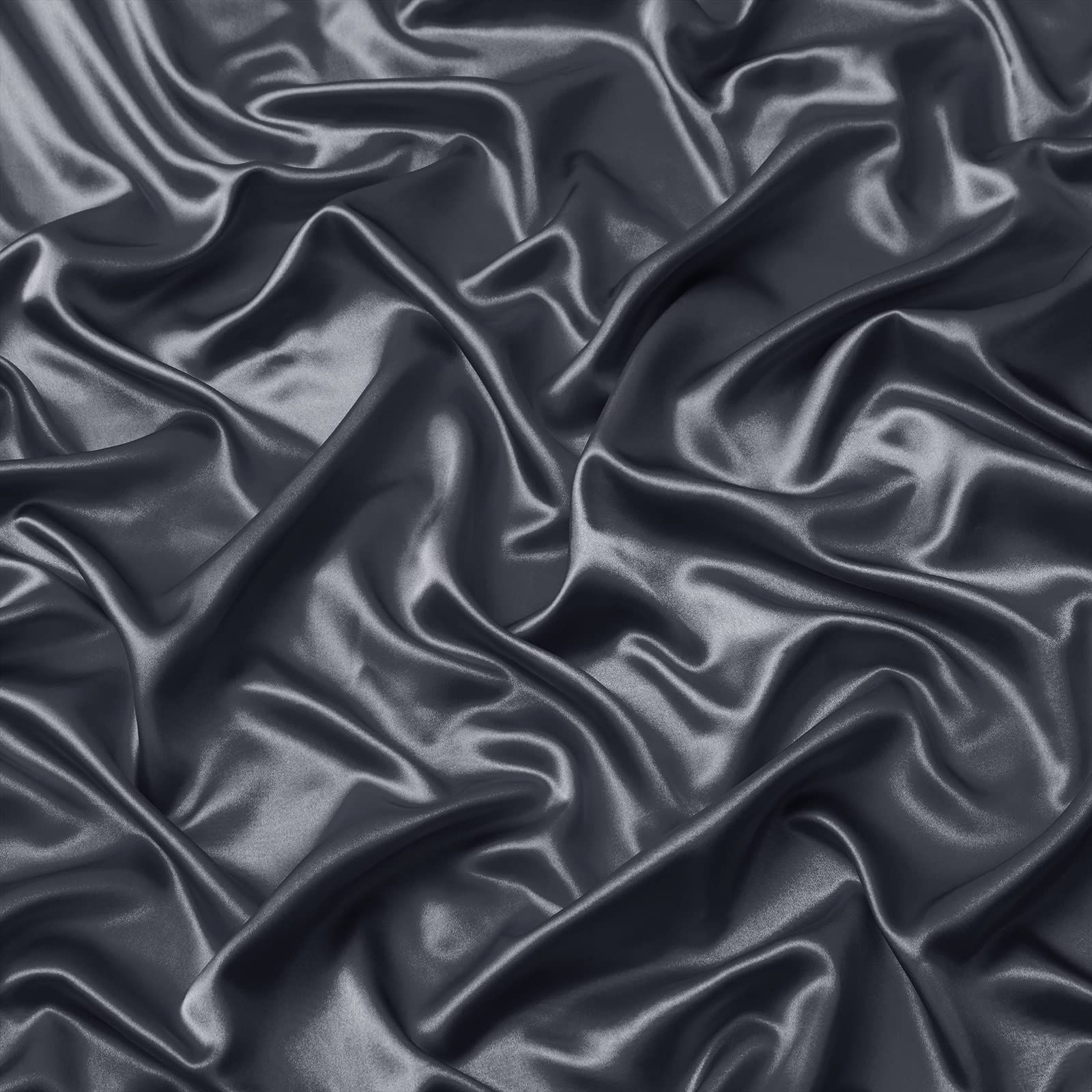 Satin Fitted Sheet Set Hotel 3 Pieces Fitted Sheet with Pillowcase, Art Silk Bedding Set-Luxury Soft Silky Sheets for Hair and Skin, Similar to Silk Fitted Sheets Set 3 Pieces(King,Grey) - Image 4