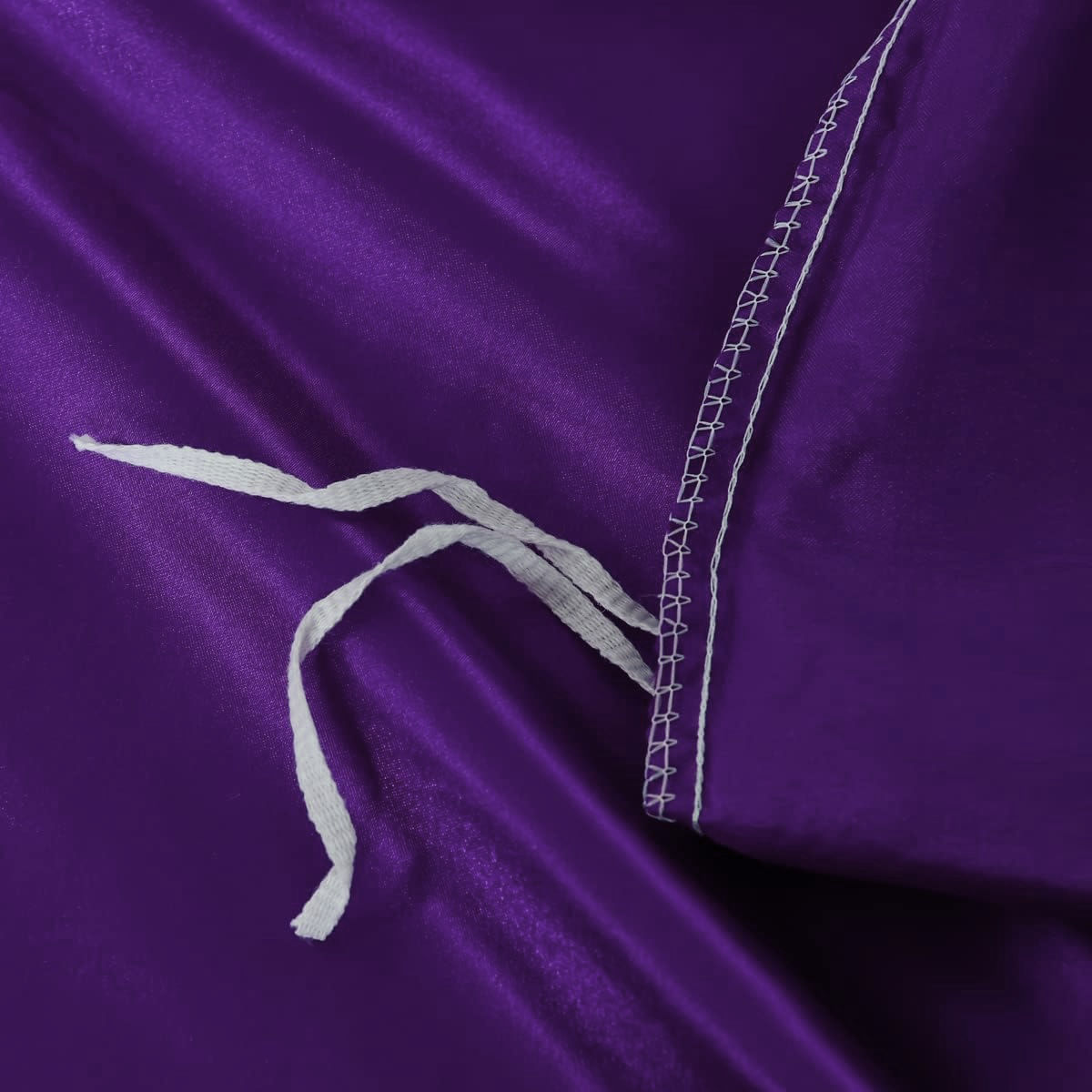 Satin Quilt cover Set Hotel 3 Pieces Quilt cover with Pillowcase, Art Silk Bedding Set-Luxury Soft Silky pillowcase for Hair and Skin, Similar to Silk Duvet/Donna Cover Set- 3 Pieces(Queen,Purple) - Image 4