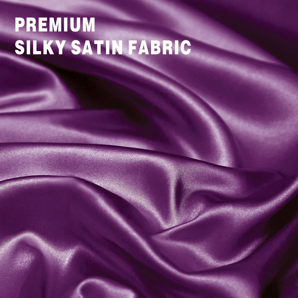 Art Silk Satin Sheet Set Hotel 4 Pieces Fitted/Flat Sheet Bedding Set-Luxury Soft Silky Sheets for Hair and Skin, Similar to Silk Bed Sheets Set 4 Pieces(Queen,Purple) - Image 2
