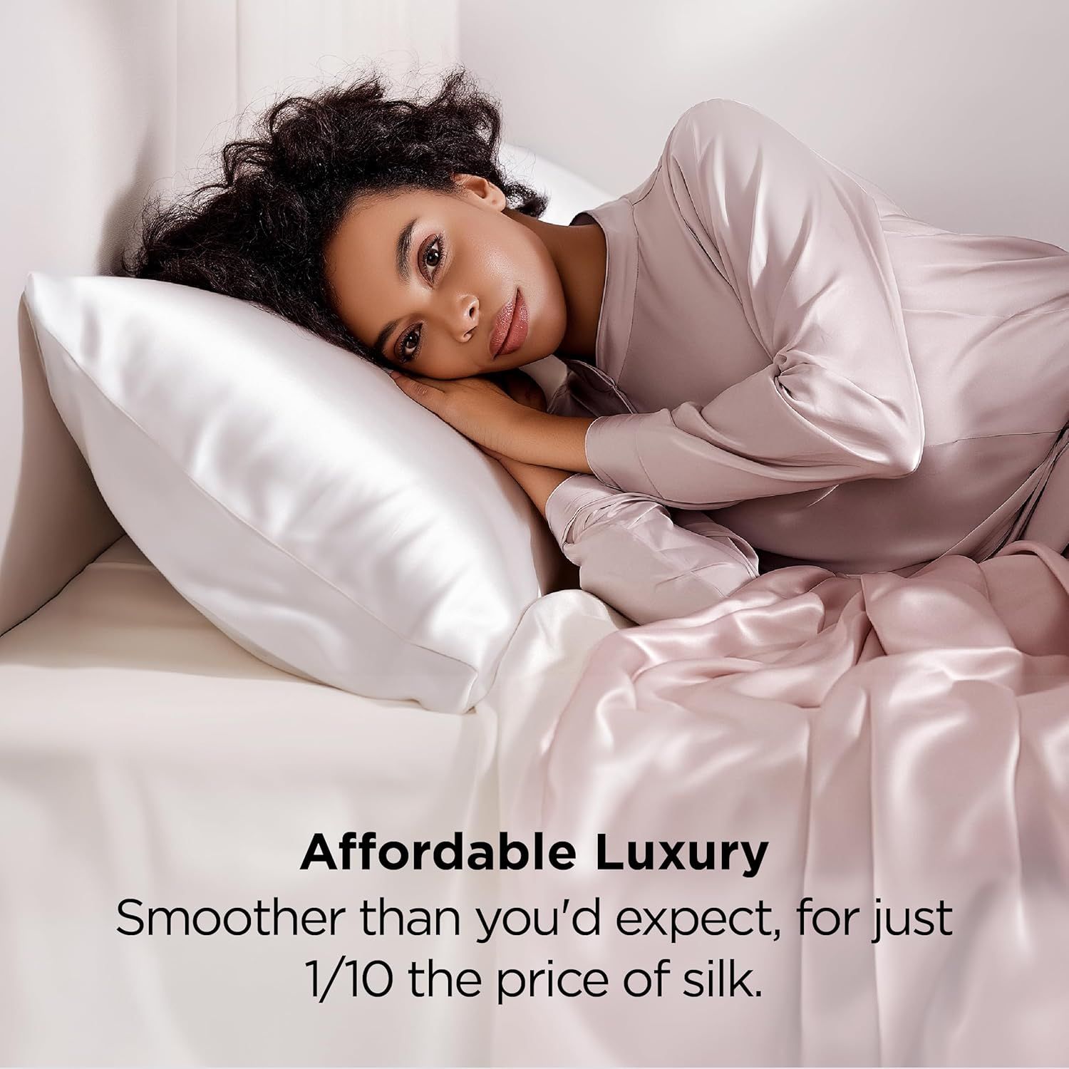 Silk Pillowcase for Hair and Skin Mulberry Silk Pillowcase Soft Breathable Smooth Both Sided Natural Silk Pillowcase with Envelope pocket Beauty Sleep Silk Pillow Case for Gift (2 Pack, Standard, White) - Image 3