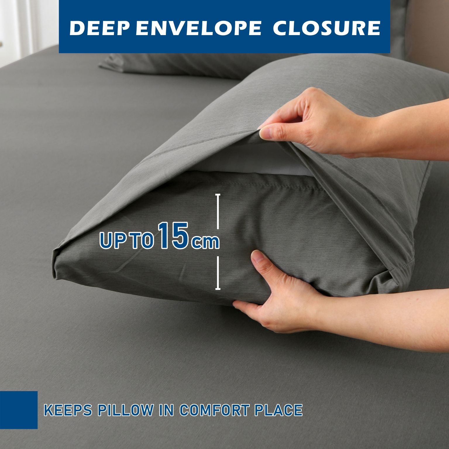 4 Piece Hotel Bamboo Cooling Sheet Set -Ultra Soft 2000TC Breathable Bed Sheets Set with 37 Centimetre Deep Pocket-Cooling Sheets for Hot Sleepers(Grey,King) - Image 5