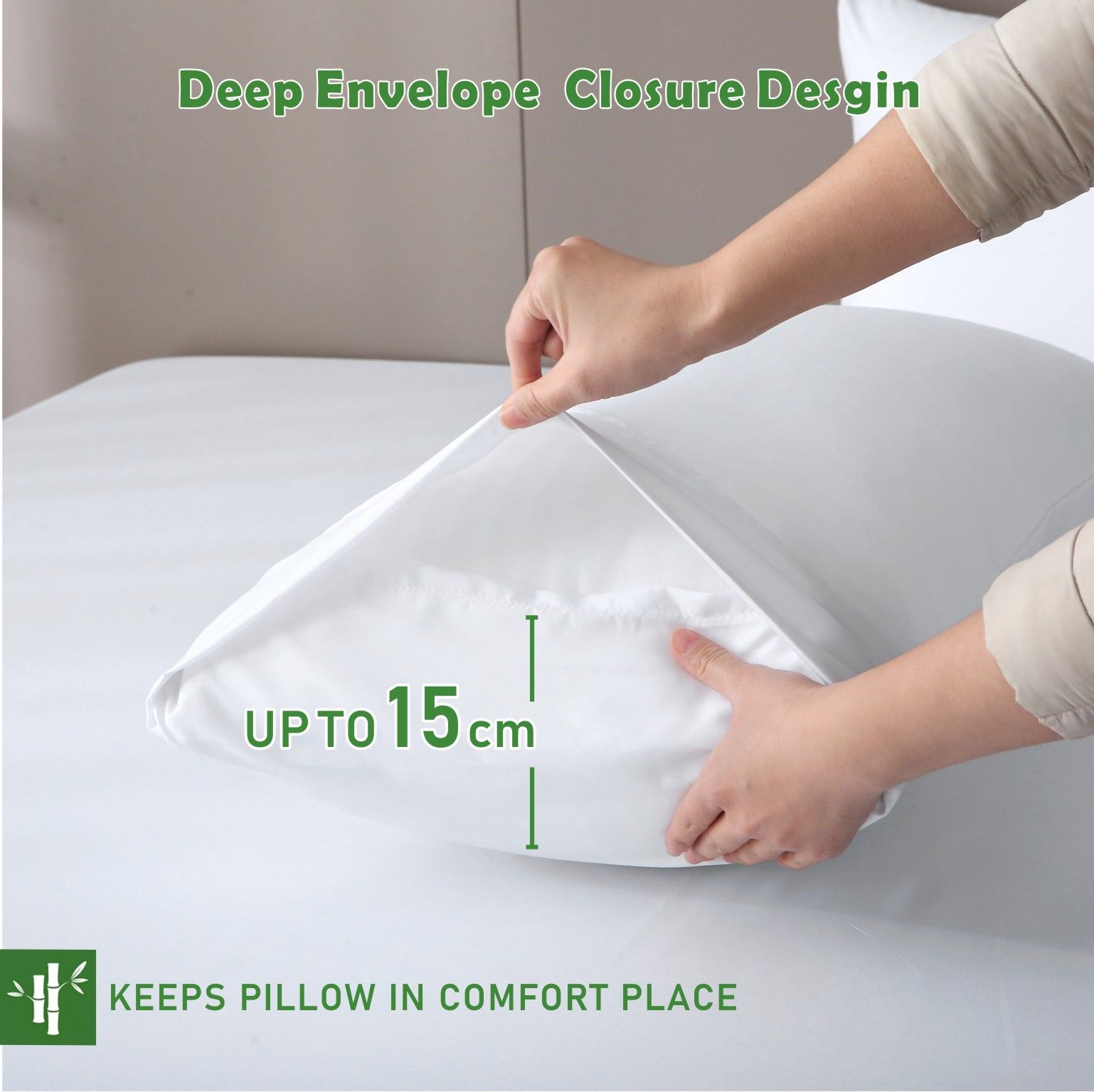 2 Piece Hotel Bamboo Cooling Fitted Sheet Set & Pillowcase -Ultra Soft 2000TC Breathable Fitted Bed Sheets Set with 37 Centimetre Deep Pocket-Cooling Sheets for Hot Sleepers(White,King Single) - Image 4