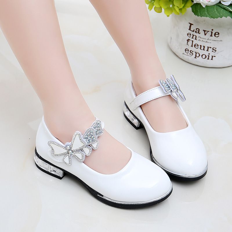 Girls Leather Shoes Bow Zipper Anti Slip Pink LD-009 27 yards within the length of 17cm - Image 2