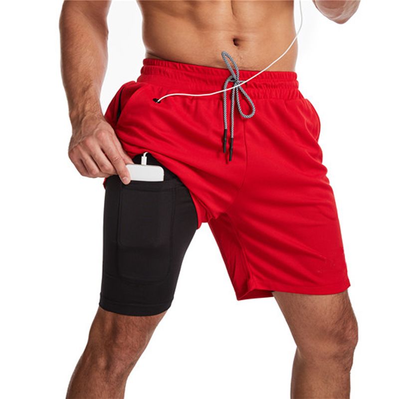MUSCLE BURNING Men Running Shorts Quick Dry 5 Inch Red - Image 1