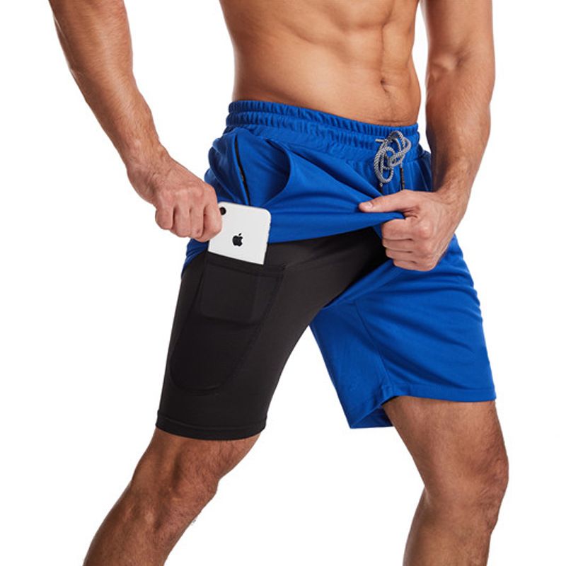 MUSCLE BURNING Men Running Shorts Quick Dry 5 Inch Blue XXXL - Image 1