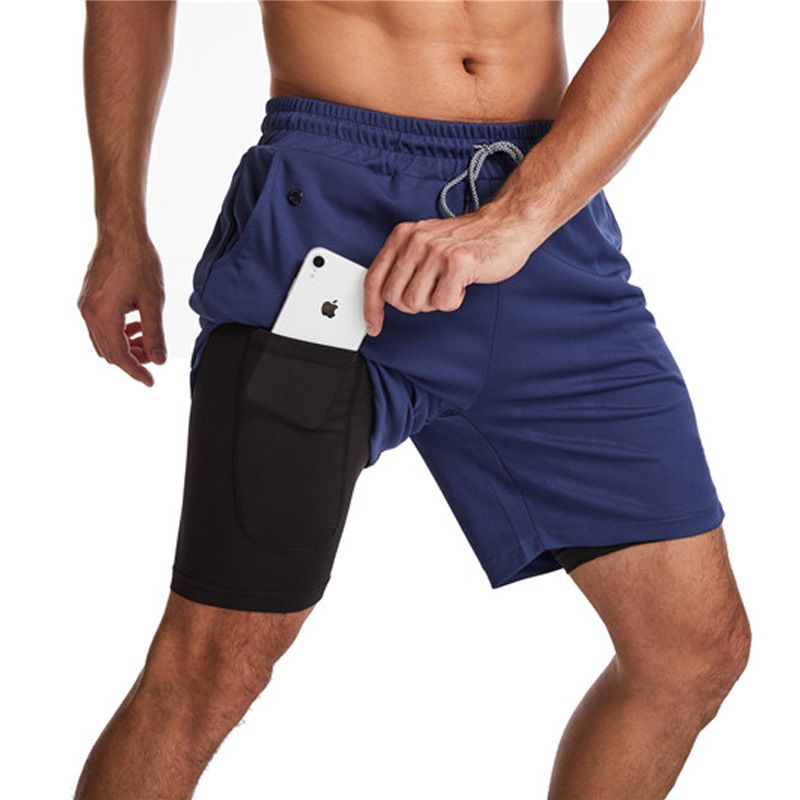 MUSCLE BURNING Men Running Shorts Quick Dry 5 Inch Navy XL - Image 1
