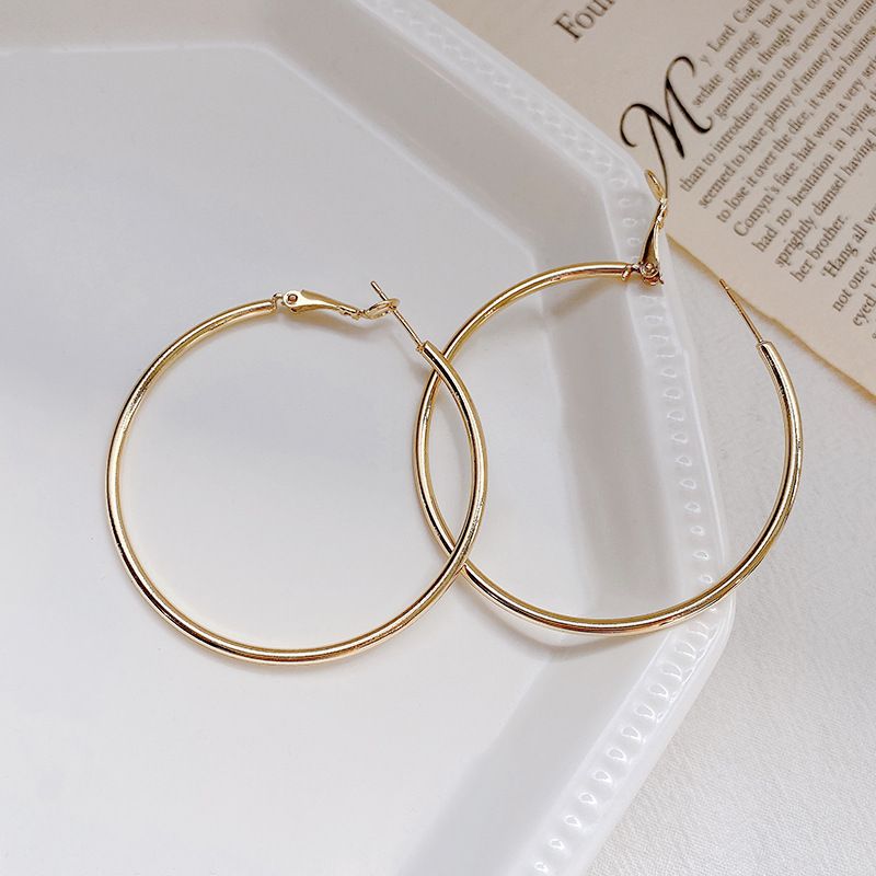 Mori Wai Metal Earrings Geometry Circle 925 Silver E2455 gold 5cm - Image 1
