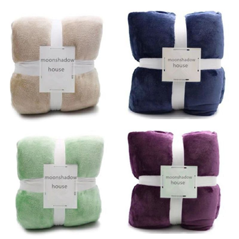 North East Flannel Blanket Polyester Solid Color shallow powder 127cmX152cm - Image 3