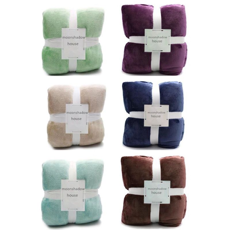 North East Flannel Blanket Polyester Solid Color shallow powder 200cmX230cm - Image 5