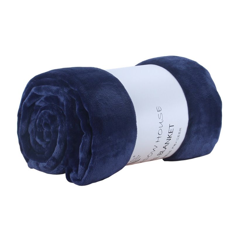 North East Flannel Blanket Polyester Solid Color Dark blue 100cmX150cm - Image 1