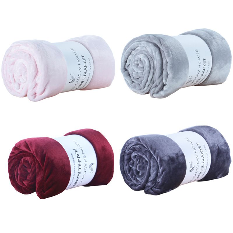 North East Flannel Blanket Polyester Solid Color Dark gray 70cmX100cm - Image 2