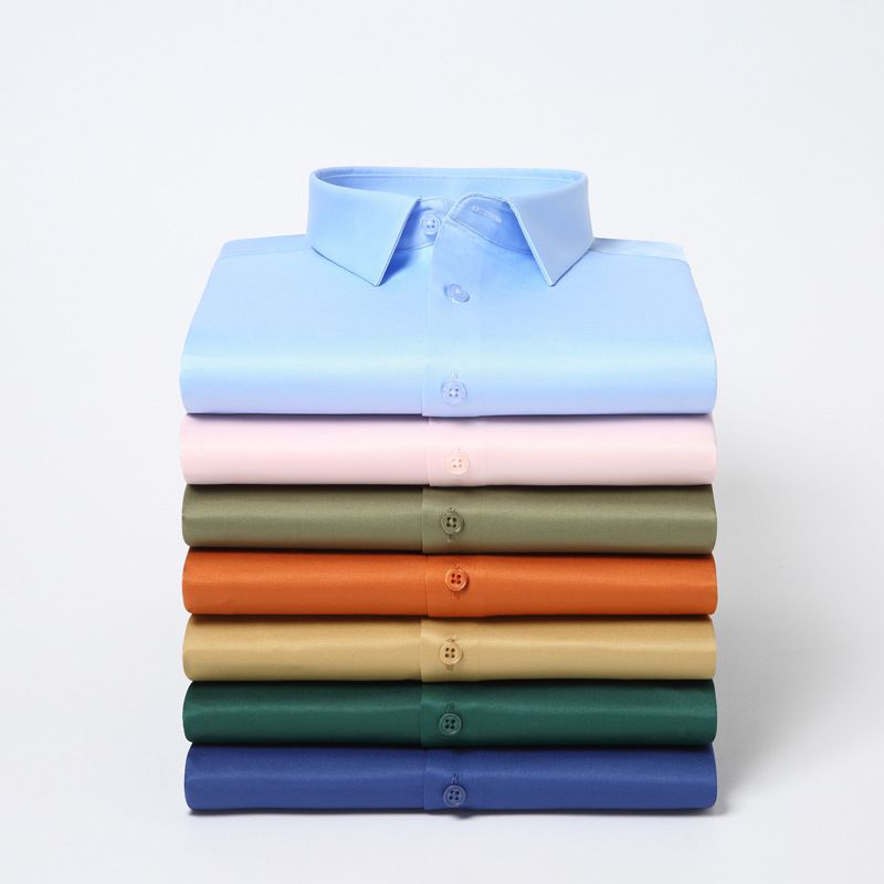 QIDEN Men's Short Sleeve Slim Fit No Iron Polyester... D2128-2 46 - Image 3