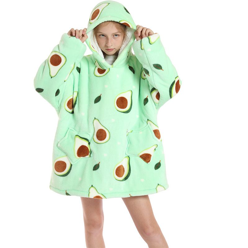 Childrens Cartoon Flannel Hooded Blanket Polyester Children's Winter Clothing Rainbow Horse All yards - Image 4